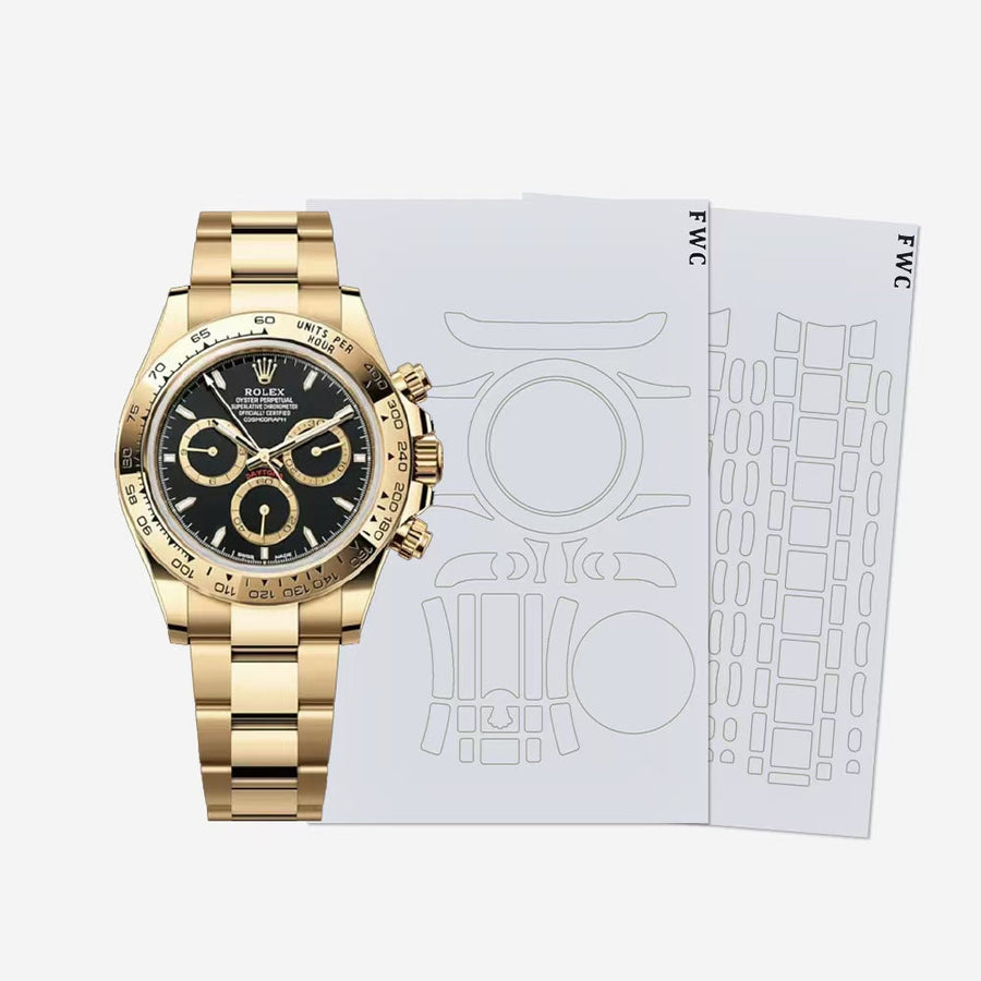 Rolex watches with invisible protection film applied to bracelet, clasp, bezel, and polished case sides.
