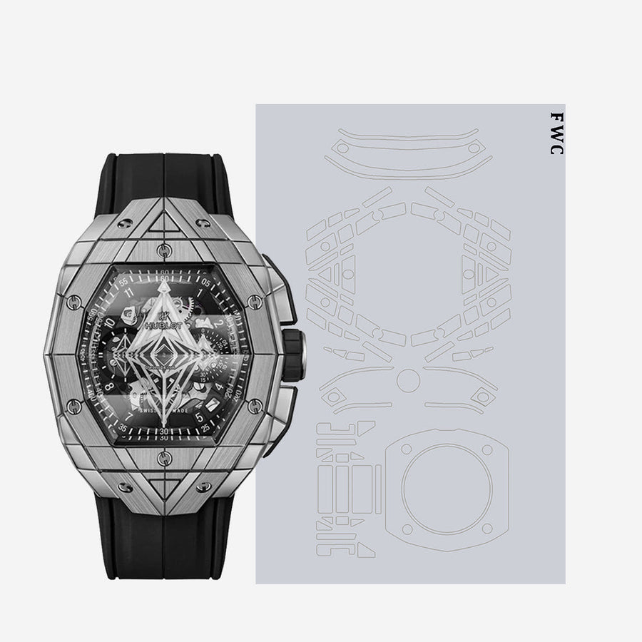 Hublot Big Bang watch with invisible protection film on bezel and case.