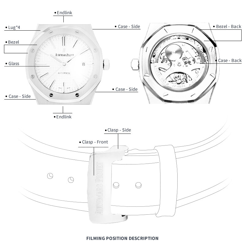 Filming position of watch protection film