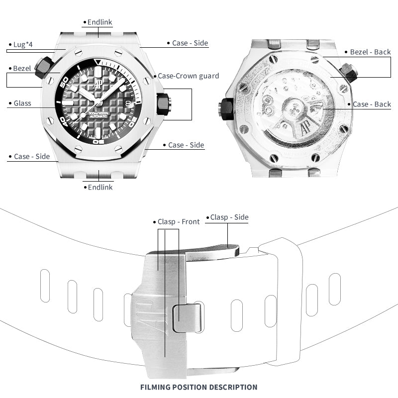 FWC WATCH PROTECTIVE FILM FOR AUDEMARS PIGUET ROYAL OAK OFFSHORE DIVER 42 15720ST.OO.A027CA.01