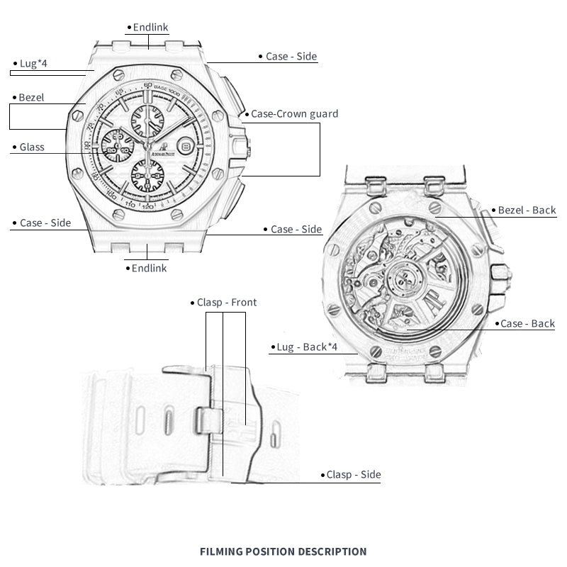 FILM DE PROTECTION MONTRE FWC POUR AUDEMARS PIGUET ROYAL OAK REMONTAGE AUTOMATIQUE 44 26401RO.OO.A002CA.02