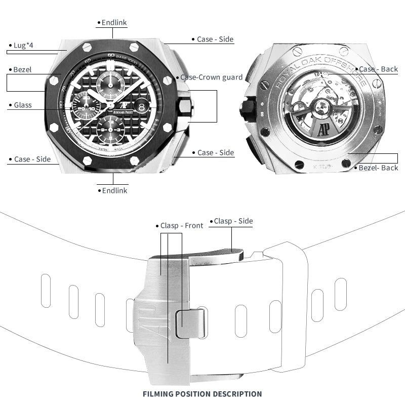 FILM DE PROTECTION MONTRE FWC POUR AUDEMARS PIGUET ROYAL OAK REMONTAGE AUTOMATIQUE 44 26401RO.OO.A002CA.02