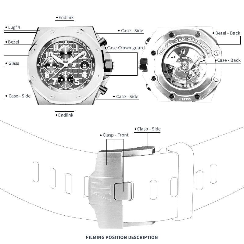 FWC MONTRE FILM DE PROTECTION POUR AUDEMARS PIGUET ROYAL OAK CHRONOGRAPHE AUTOMATIQUE 42 26471SR.OO.D101CR.01