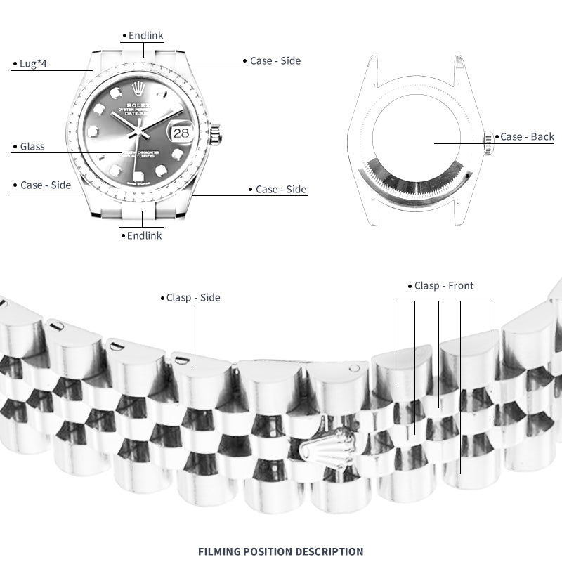 Filming position of watch protection film