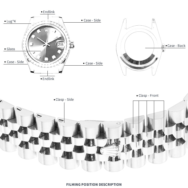 Filming position of watch protection film