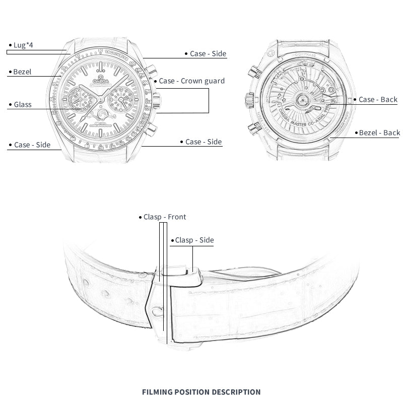 FWC-Uhrenschutzfolie für Omega Speedmaster 44.25, 304.23.44.52.13.001