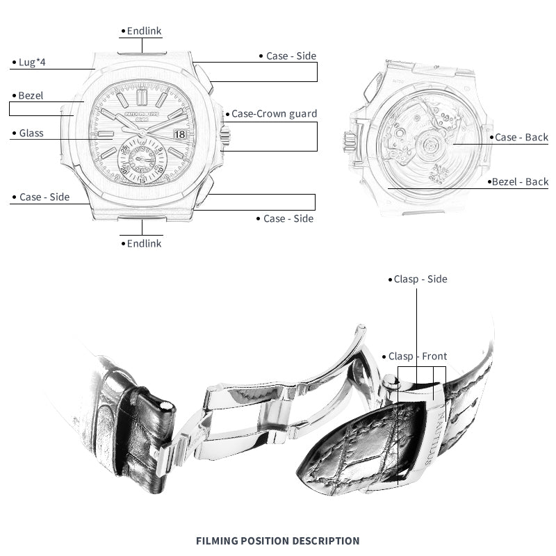 FWC WATCH PROTECTIVE FILM FOR PATEK PHILIPPE NAUTILUS 40.5 5980/R-001