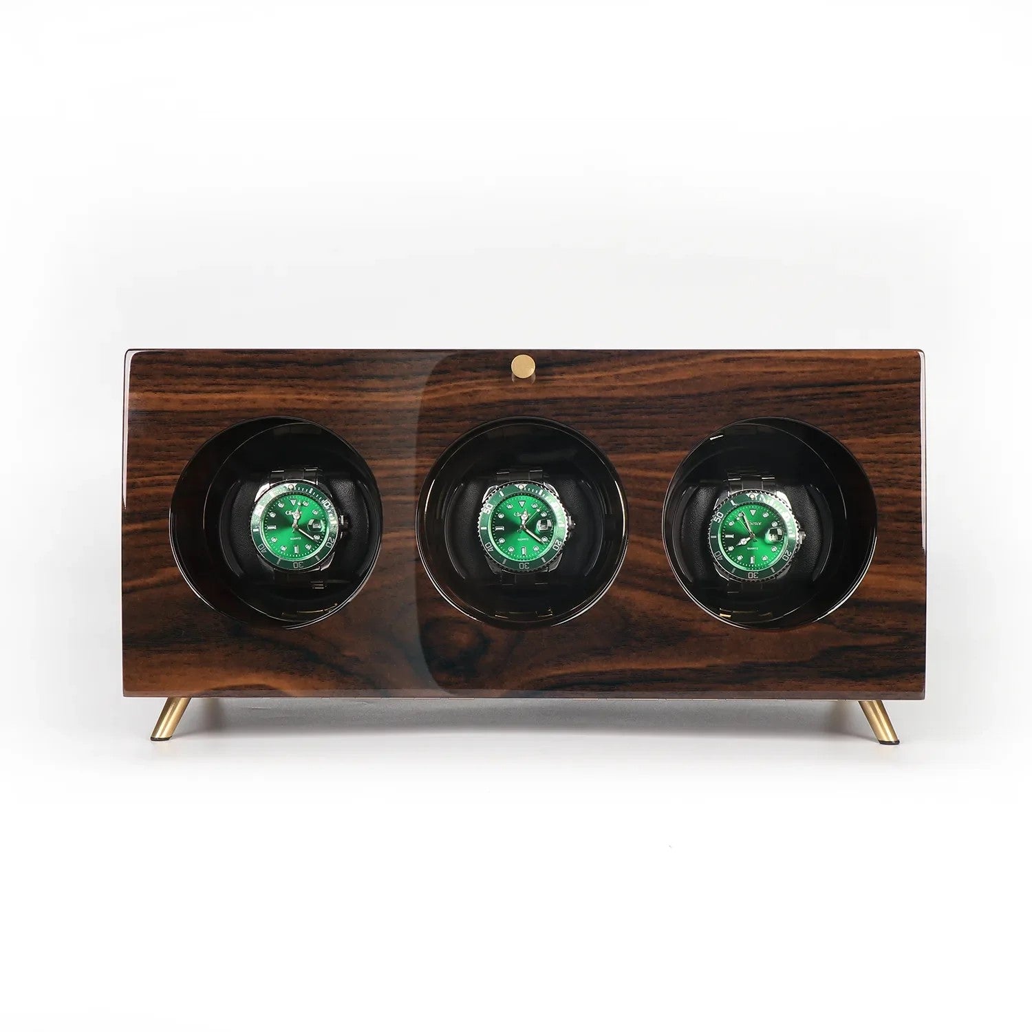 FWC TRIPLE WOOD WATCH WINDERS FOR AUTOMATIC WATCHES-WINDER ON WATCH