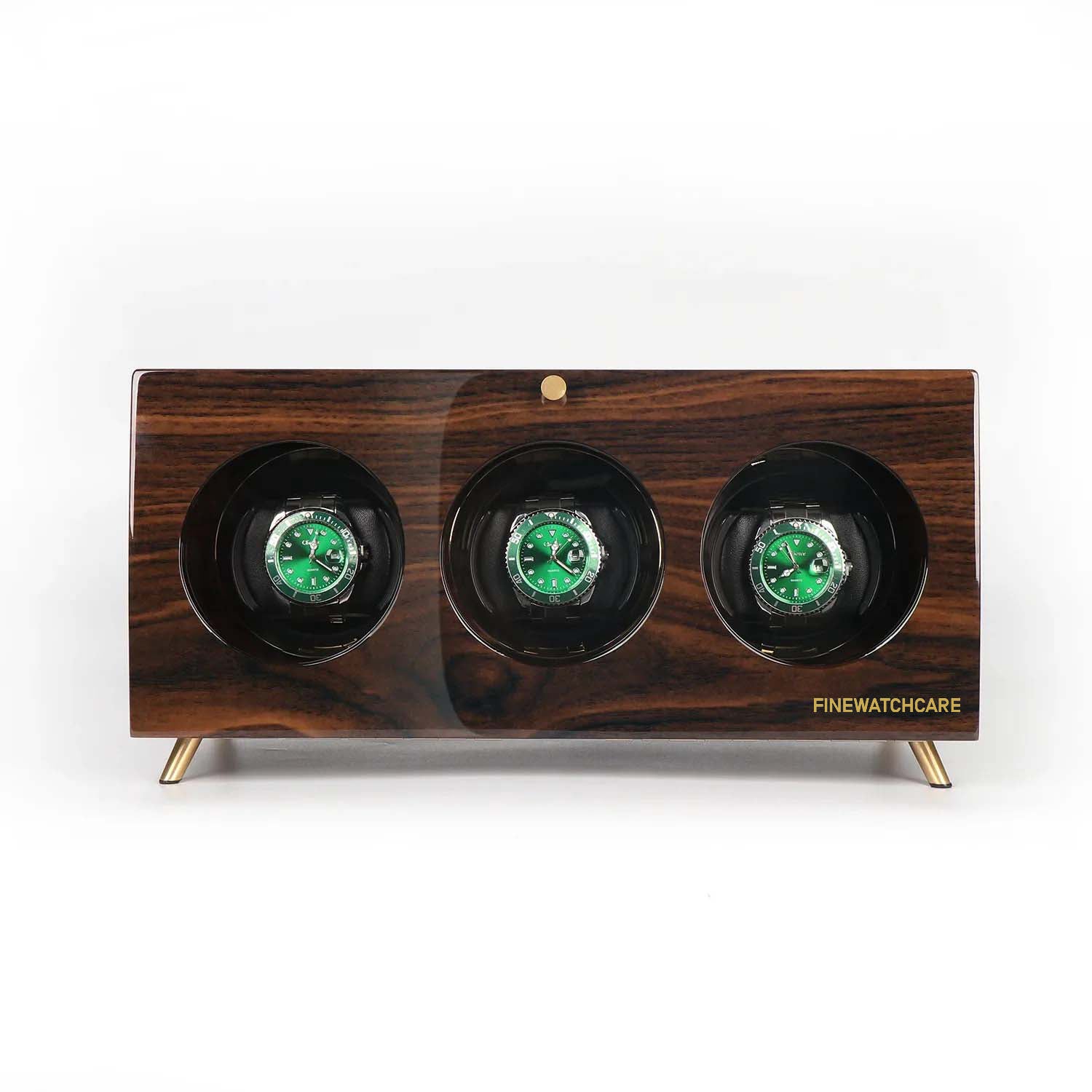 FWC TRIPLE WOOD WATCH WINDERS FOR AUTOMATIC WATCHES-WINDER ON WATCH