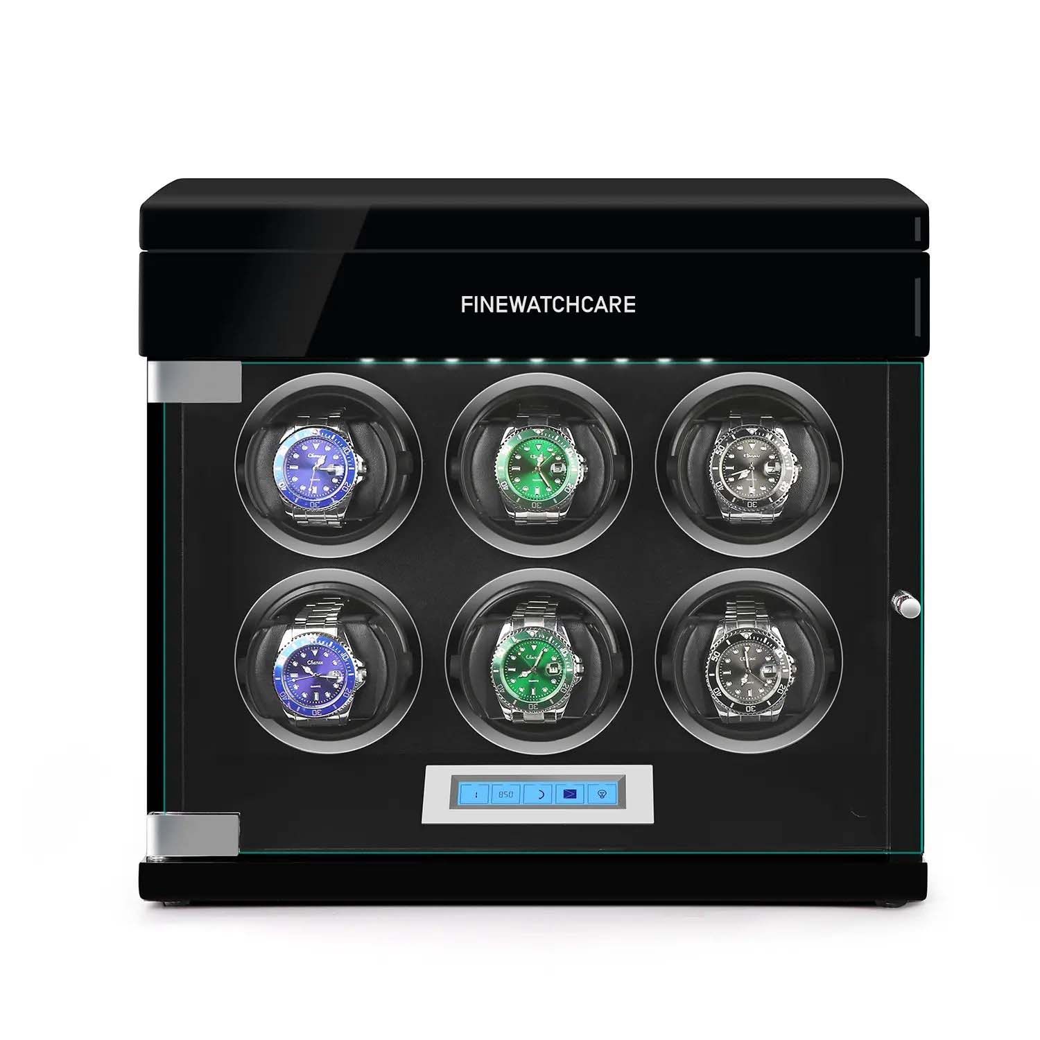 FWC STYLISH 6 WATCH WINDER BOX WITH EXTRA DRAWER-RELIABLE AND FUNCTIONAL