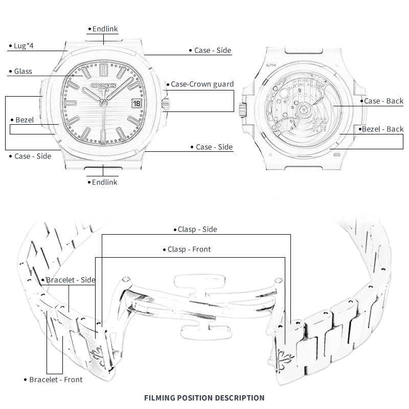 FWC WATCH PROTECTIVE FILM FOR PATEK PHILIPPE NAUTILUS 41 5811/1G-001
