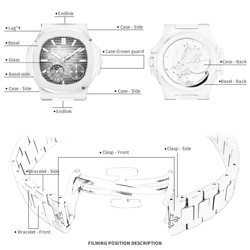 FWC WATCH PROTECTIVE FILM FOR PATEK PHILIPPE NAUTILUS 40 5712/1A-001